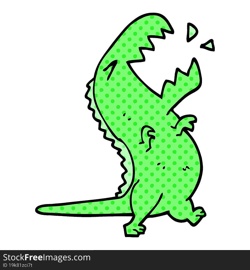 cartoon doodle roaring t rex