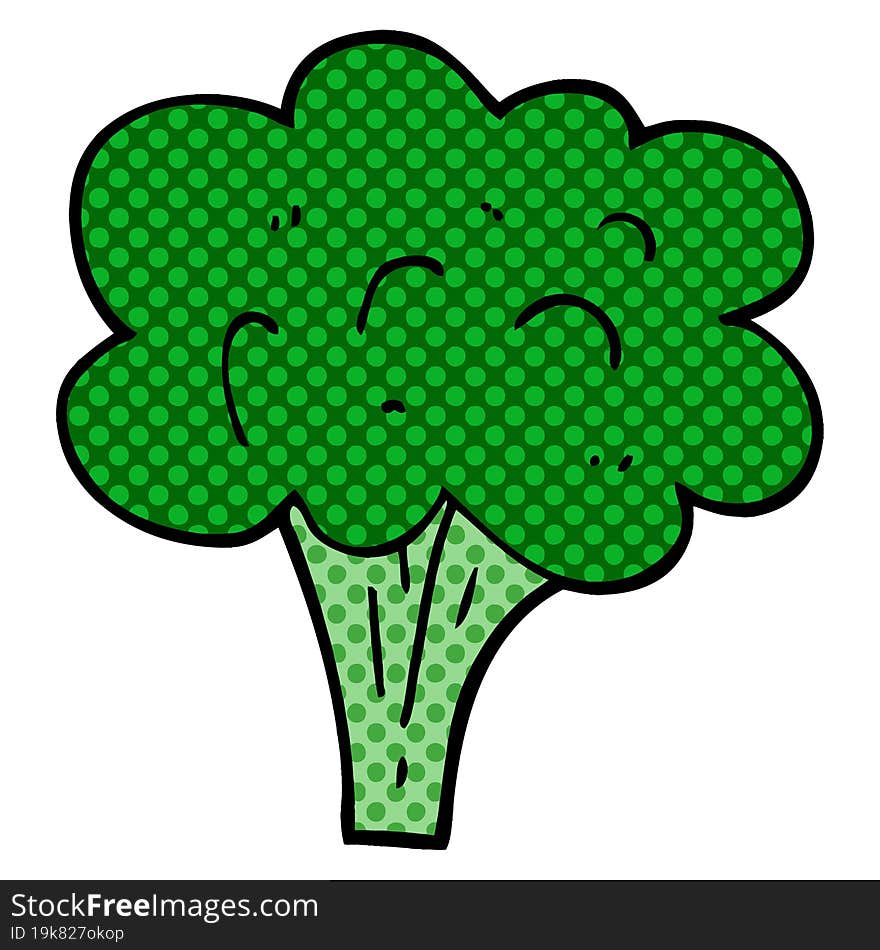 cartoon doodle broccoli stalk