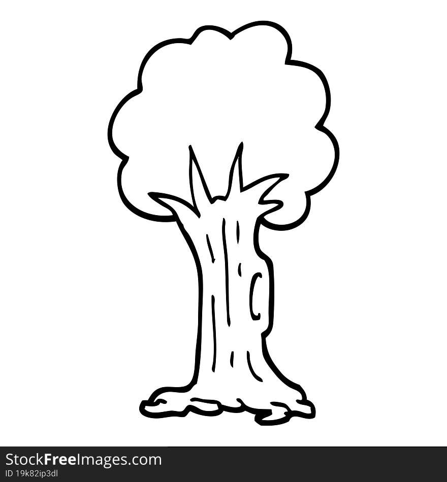 Black And White Cartoon Tree