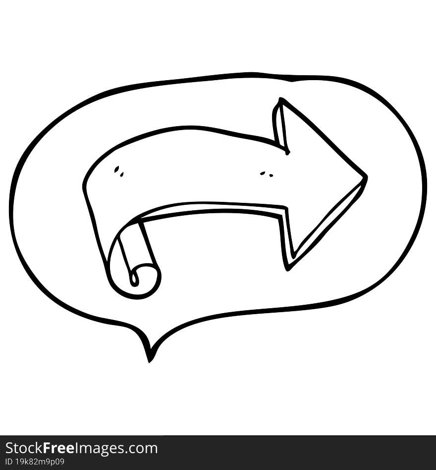 Speech Bubble Cartoon Arrow