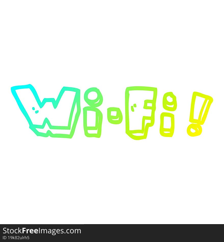 Cold Gradient Line Drawing Cartoon Wi Fi