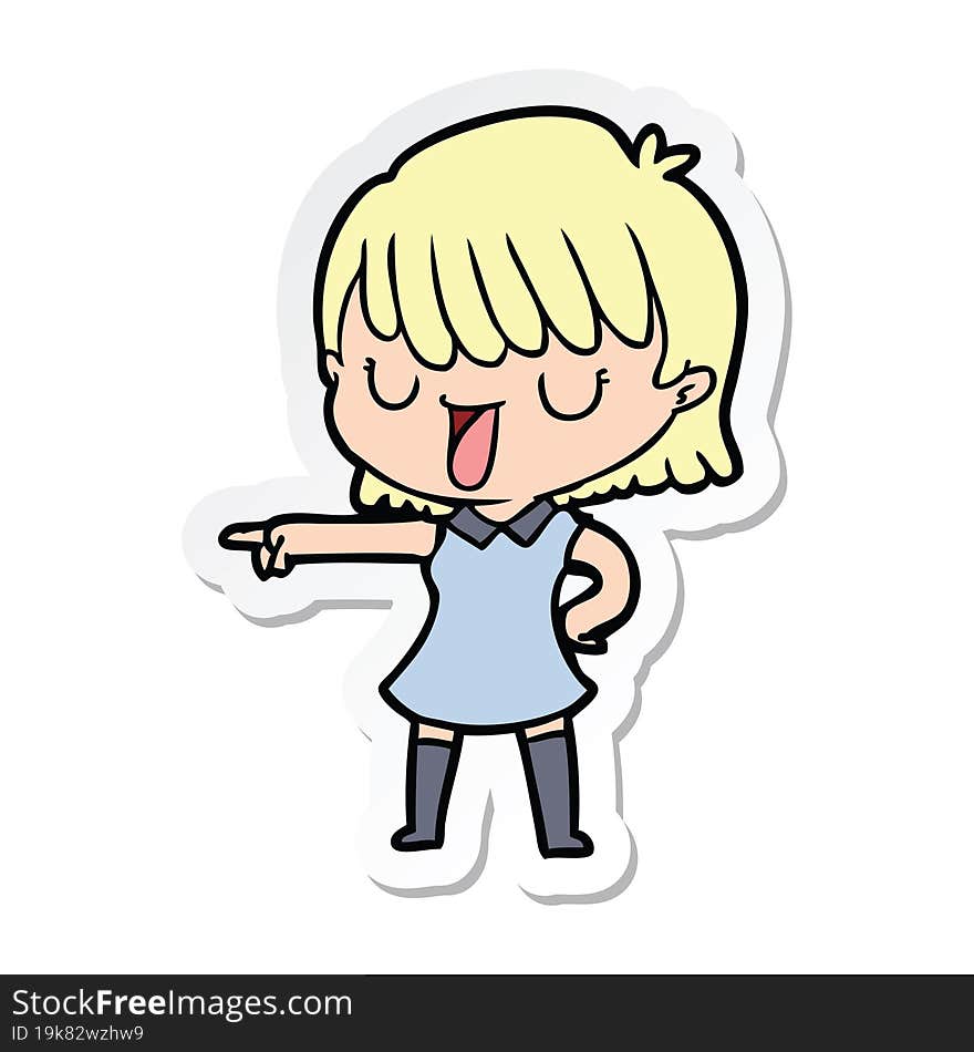 sticker of a cartoon woman