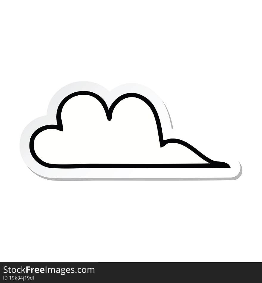 sticker of a cute cartoon cloud