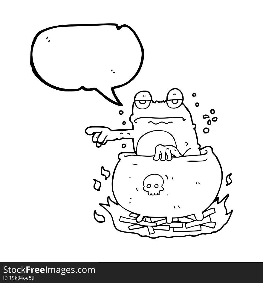 Speech Bubble Cartoon Halloween Toad