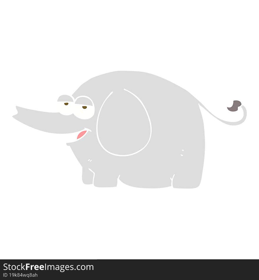 flat color illustration of a cartoon elephant squirting water