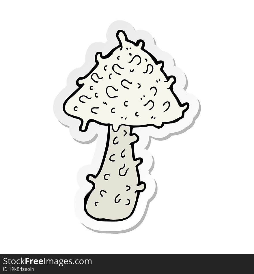 sticker of a cartoon mushroom