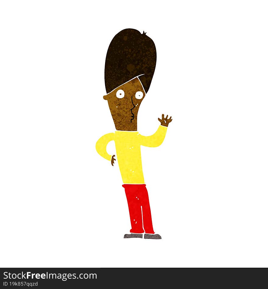 cartoon man waving