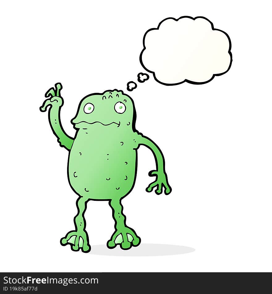 Cartoon Frog With Thought Bubble