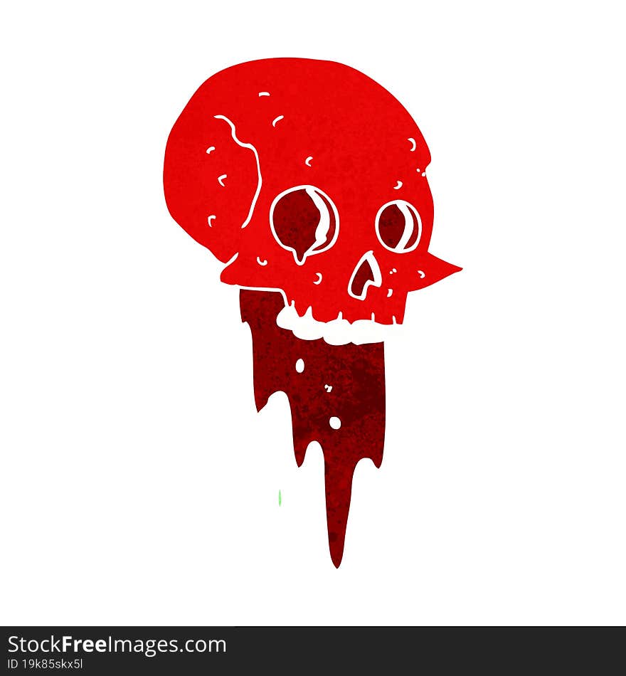 gross halloween skull cartoon