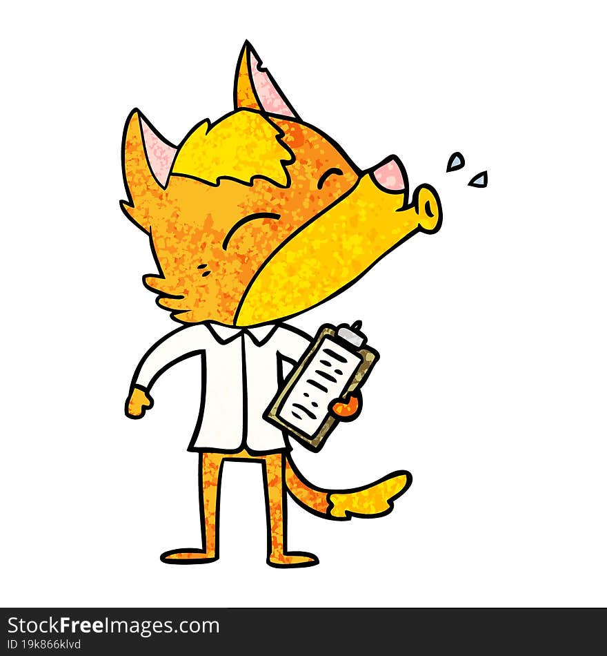 office worker fox cartoon character. office worker fox cartoon character