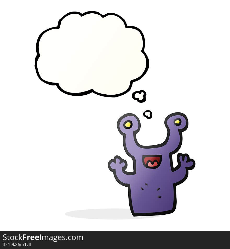 Thought Bubble Cartoon Little Alien