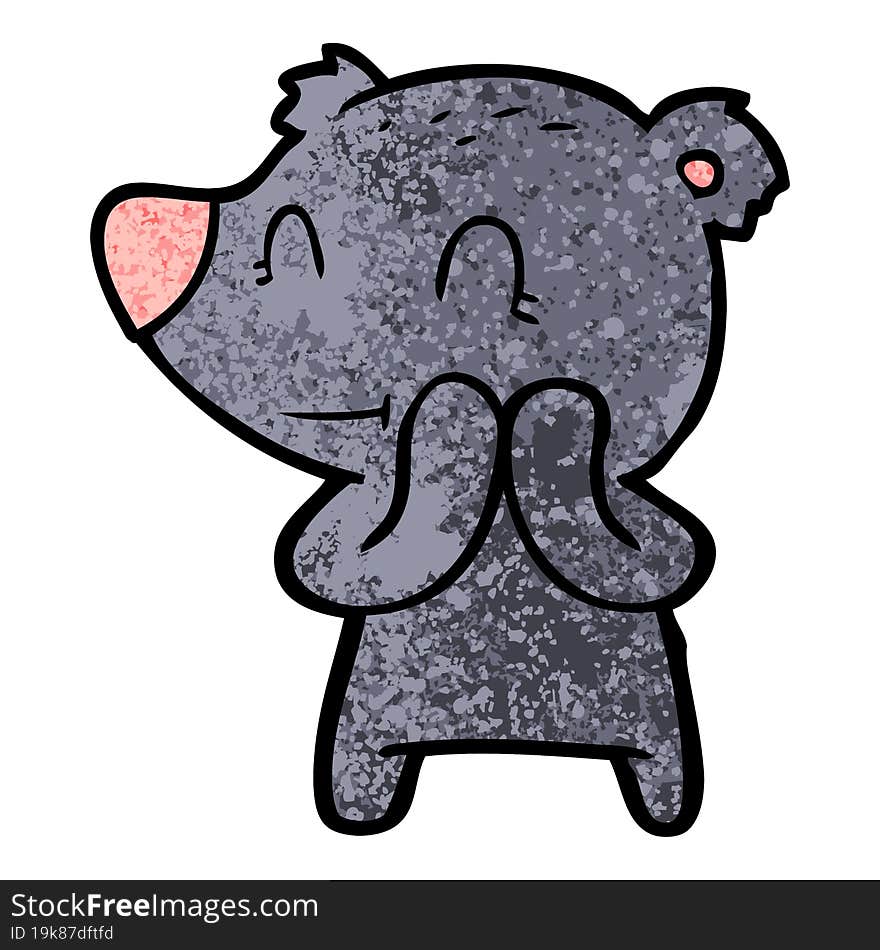 smiling bear cartoon. smiling bear cartoon