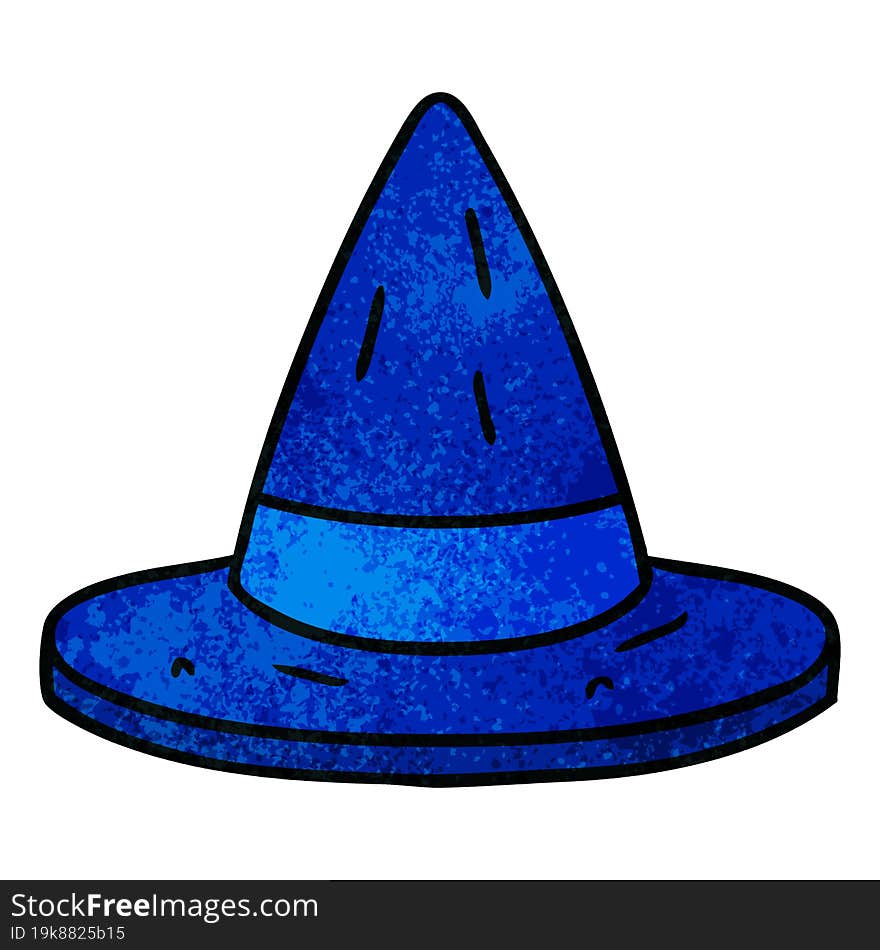 Textured Cartoon Doodle Of A Witches Hat