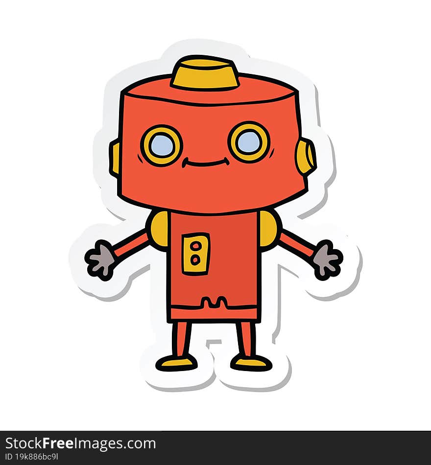 sticker of a cartoon robot