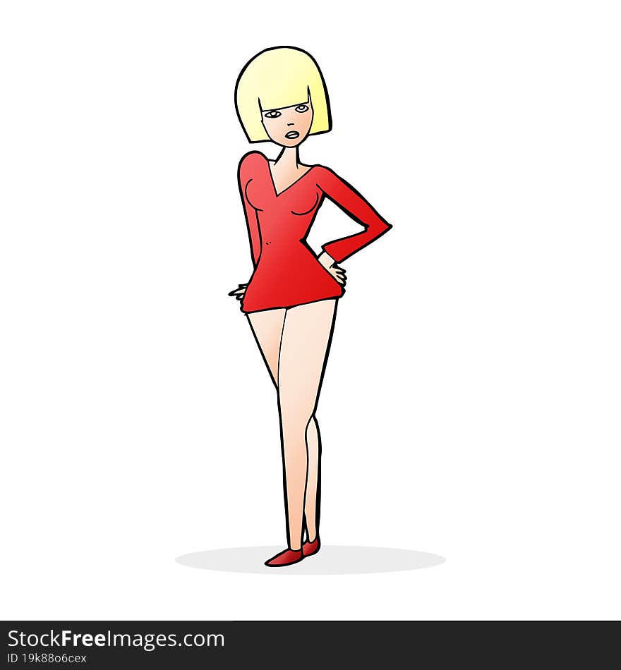 cartoon pretty woman