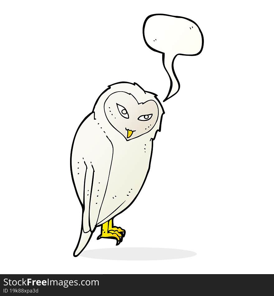 Cartoon Owl With Speech Bubble