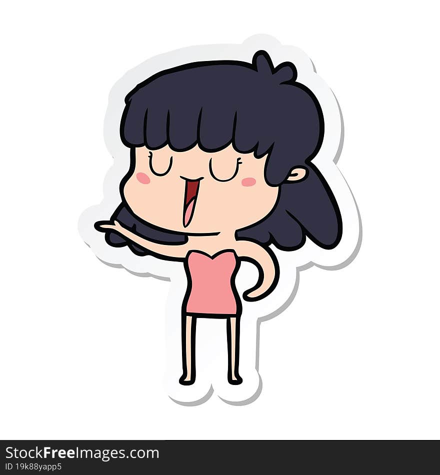 sticker of a cartoon woman