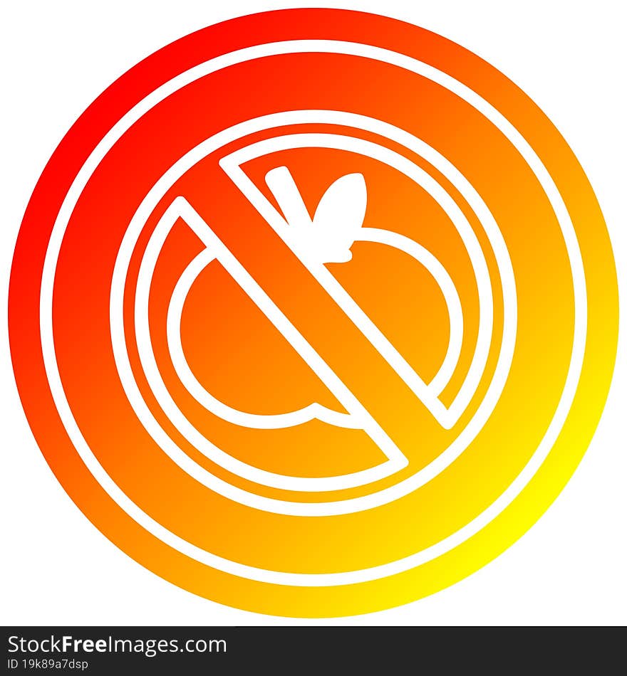 no healthy food circular in hot gradient spectrum