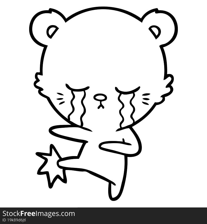 crying cartoon polarbear. crying cartoon polarbear