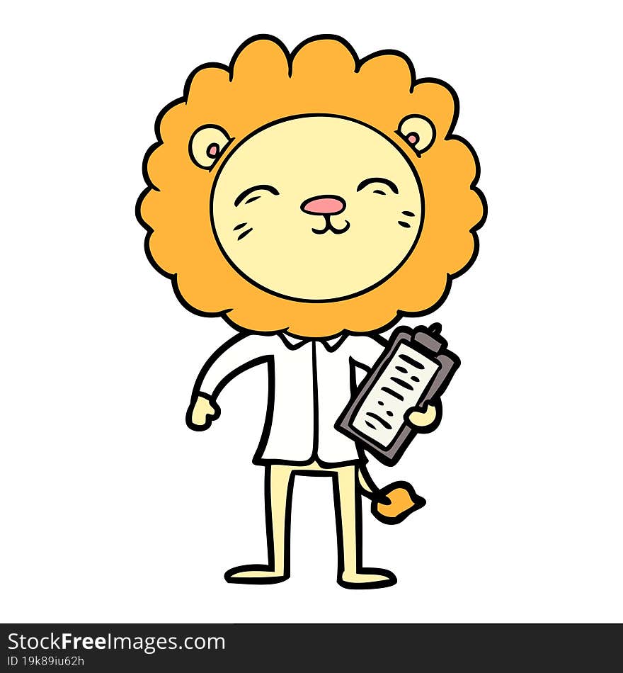 cartoon lion in business clothes. cartoon lion in business clothes