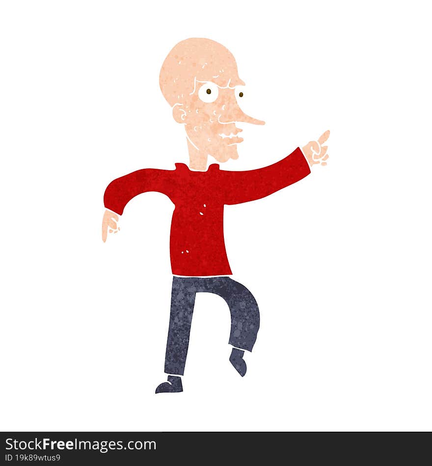 cartoon angry old man