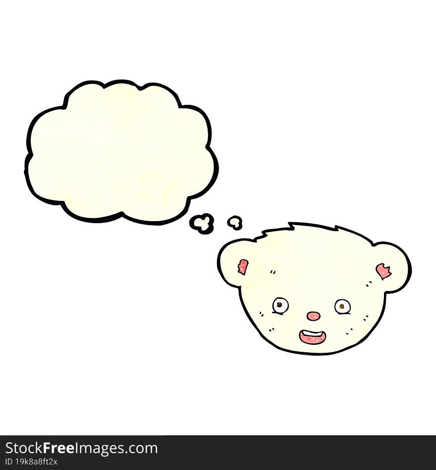 Cartoon Polar Bear Face With Thought Bubble