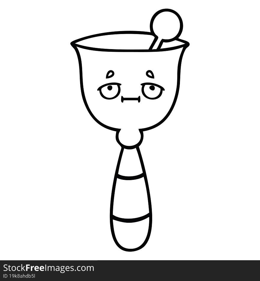 line drawing cartoon school bell