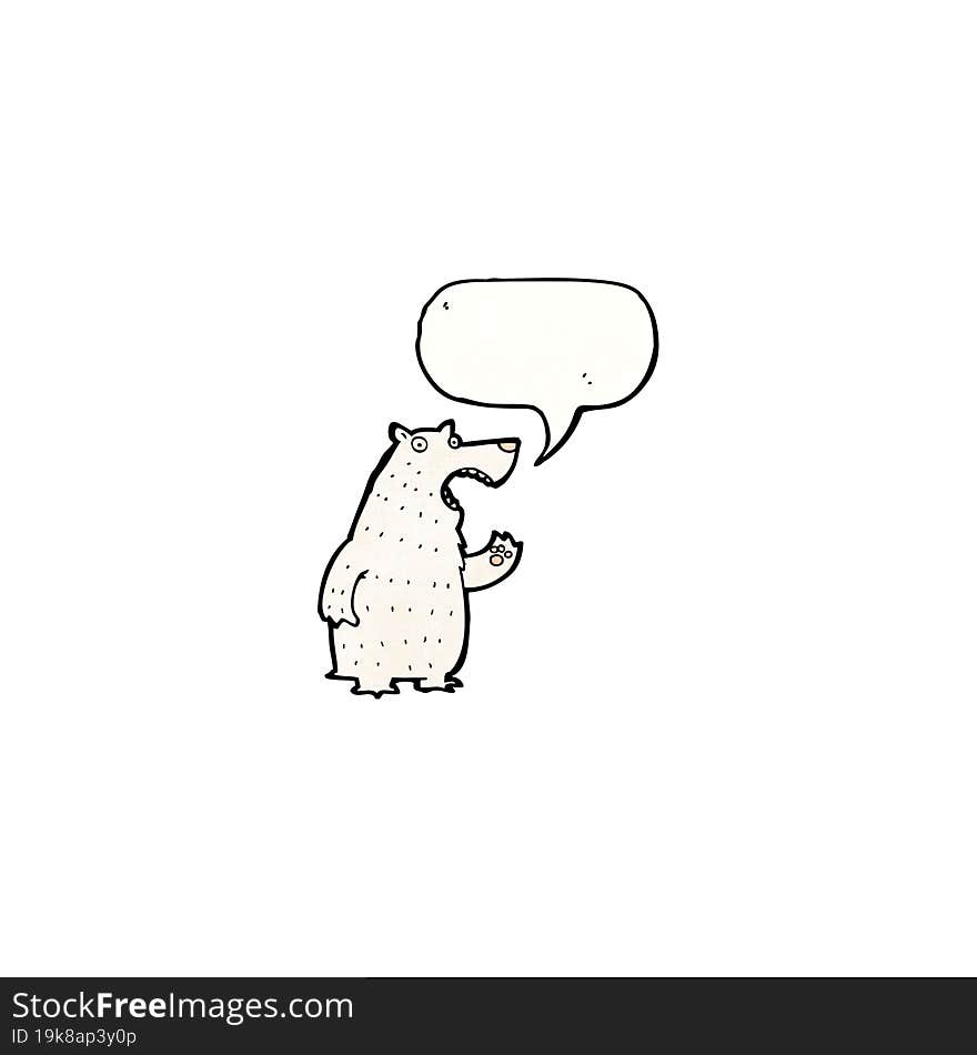 cartoon polar bear with speech bubble