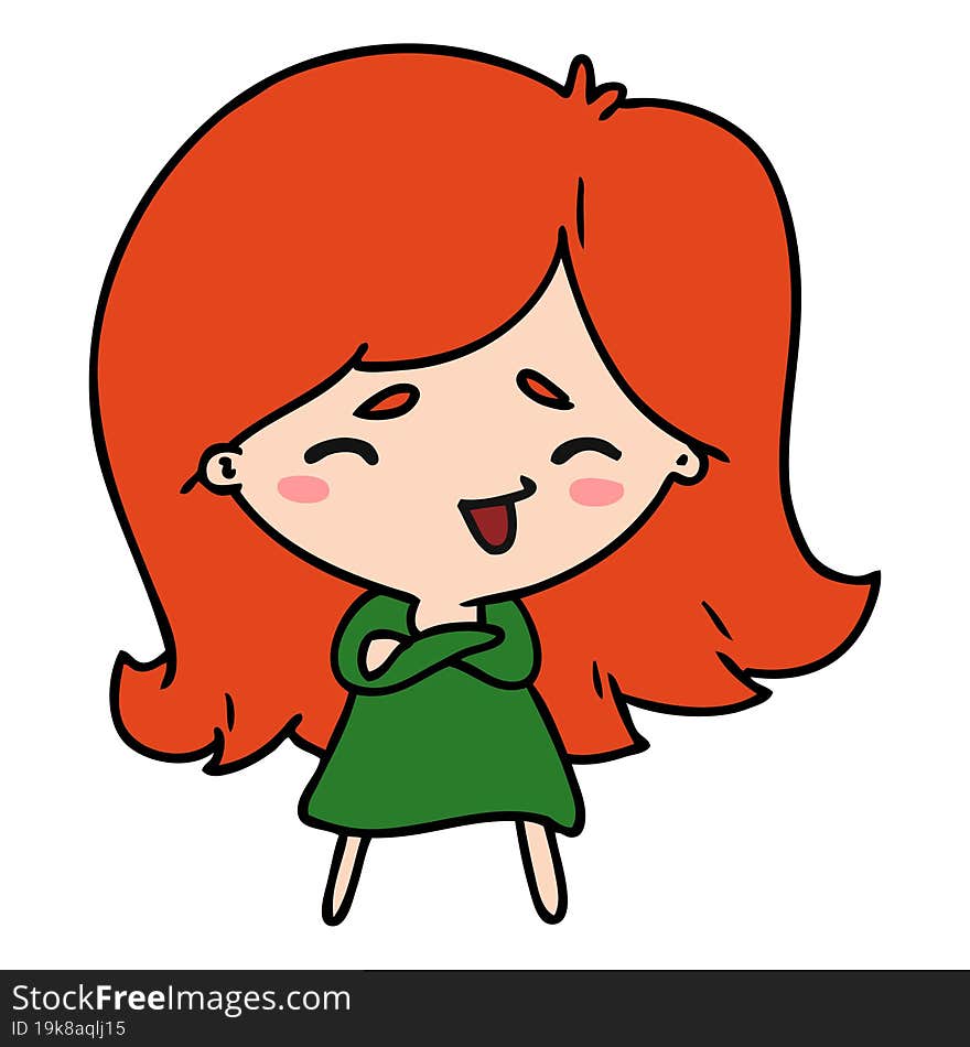 Cartoon Of A Cute Kawaii Girl