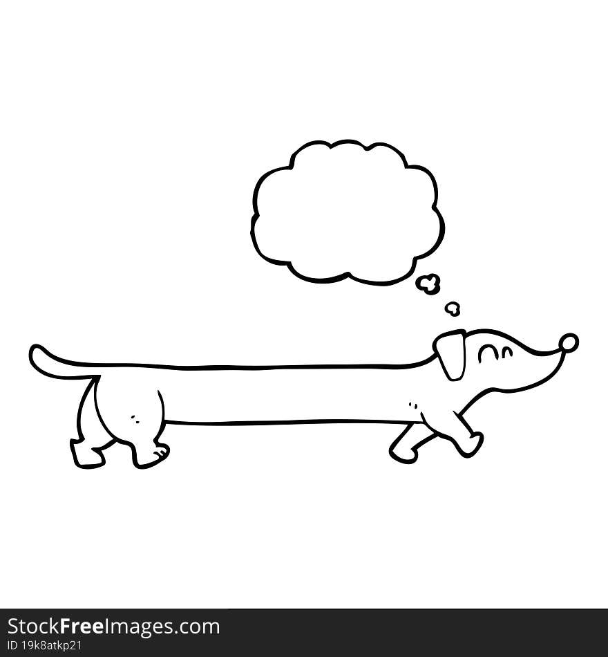 thought bubble cartoon dachshund