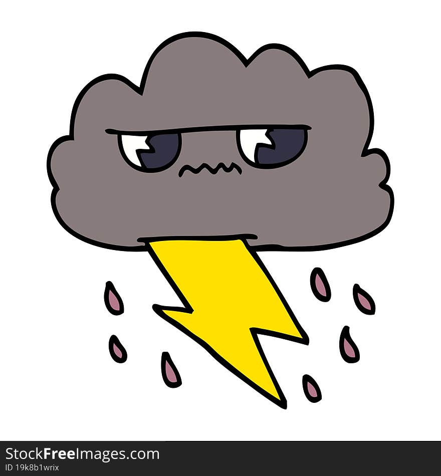 cartoon doodle angry storm cloud