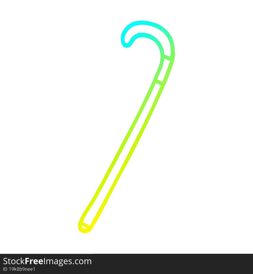 cold gradient line drawing cartoon walking stick