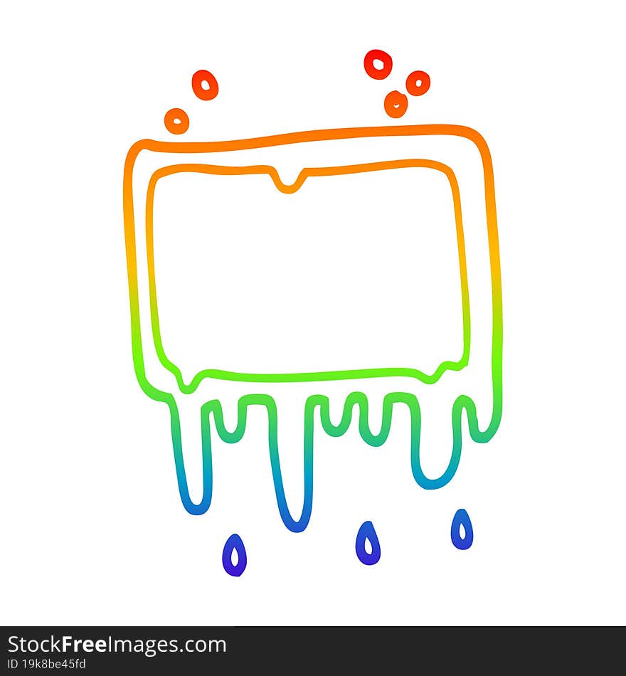 rainbow gradient line drawing cartoon bloody banner