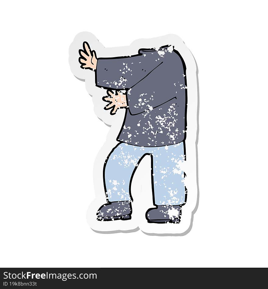 retro distressed sticker of a cartoon male body