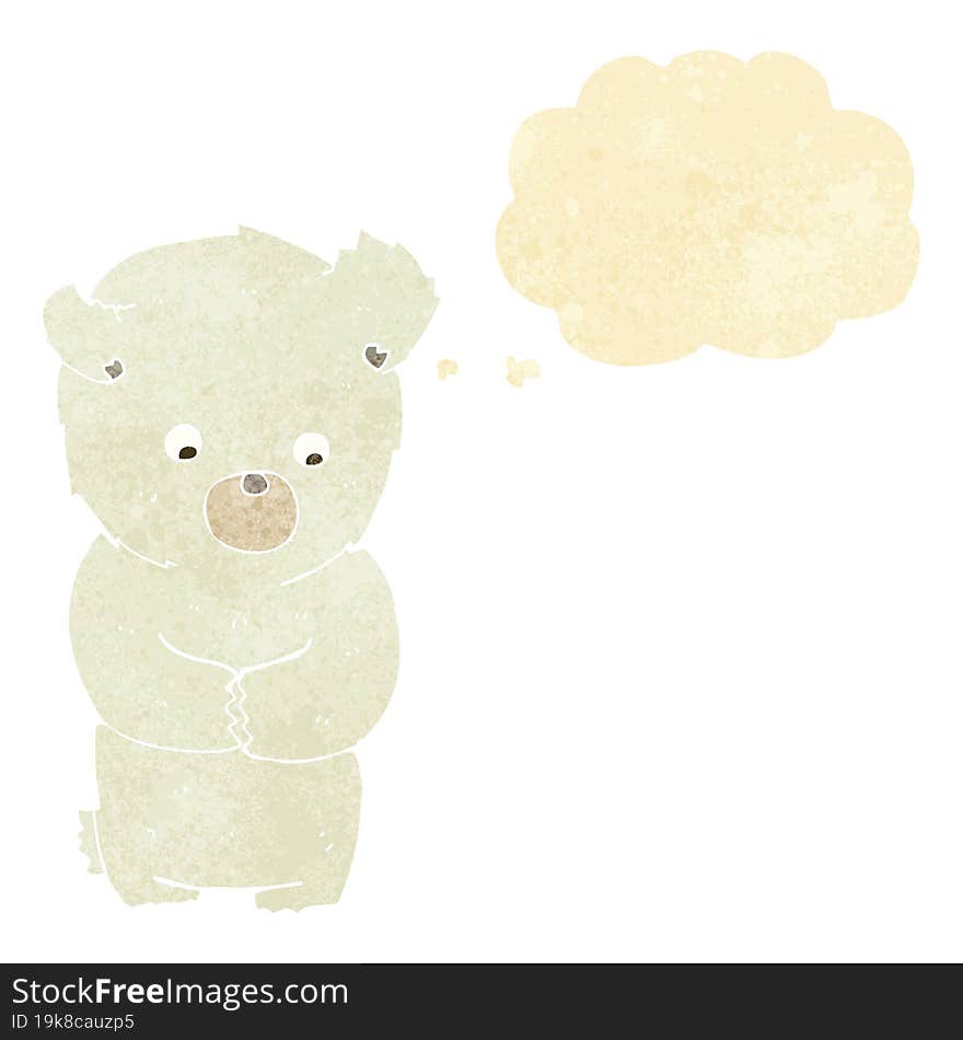 cute cartoon polar bear with thought bubble