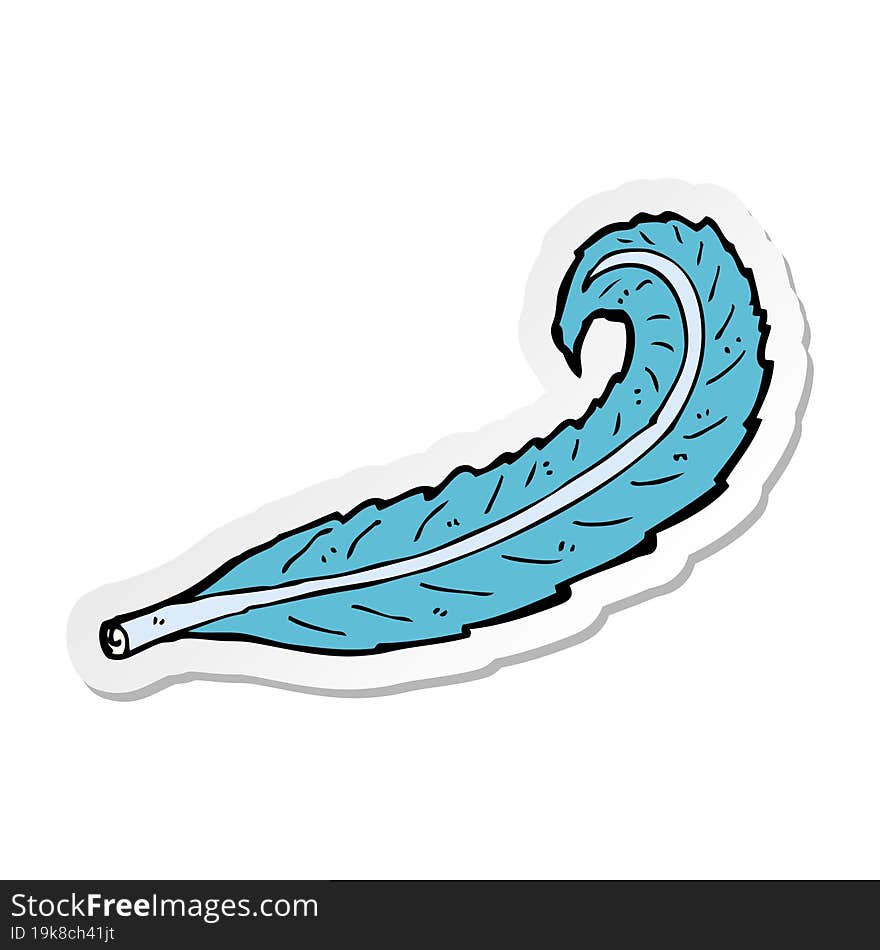 Sticker Of A Cartoon Feather