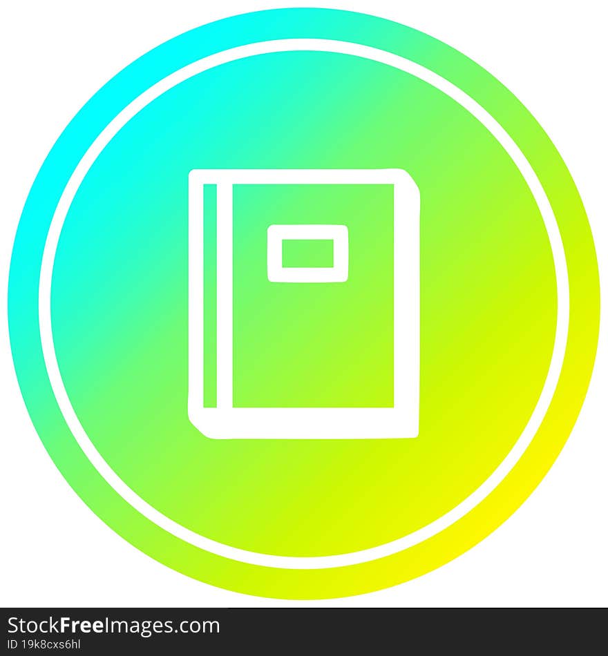 educational book circular in cold gradient spectrum