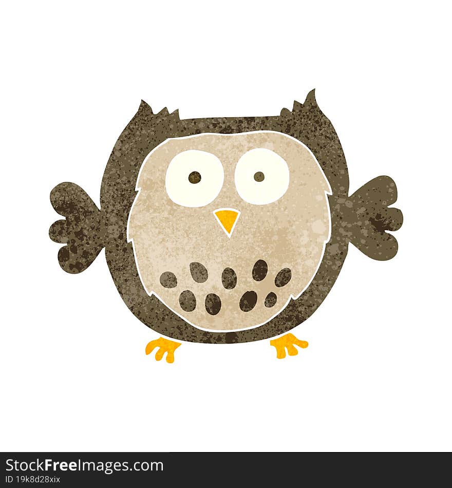 Retro Cartoon Owl