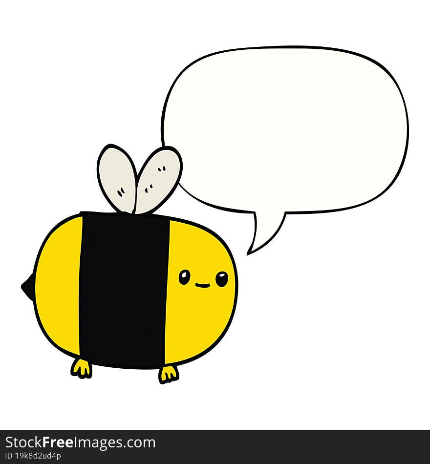 cute cartoon bee with speech bubble. cute cartoon bee with speech bubble