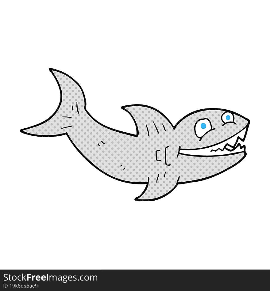 freehand drawn cartoon shark