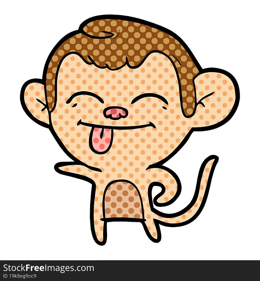 funny cartoon monkey pointing. funny cartoon monkey pointing