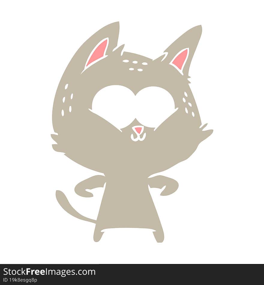 flat color style cartoon cat