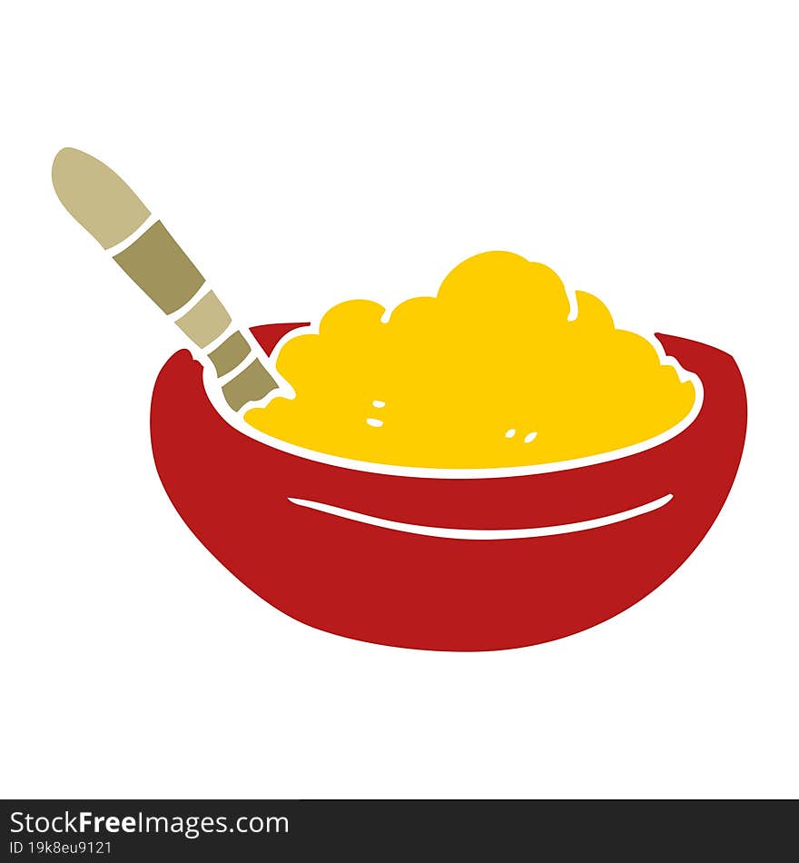 cartoon doodle bowl of polenta