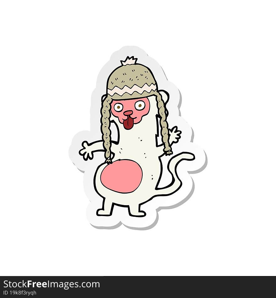 Sticker Of A Funny Cartoon Monkey