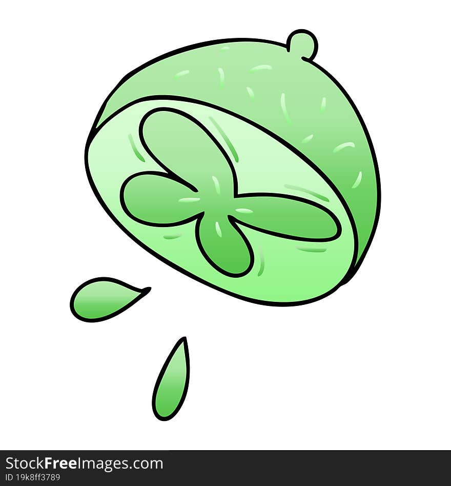 quirky gradient shaded cartoon lime