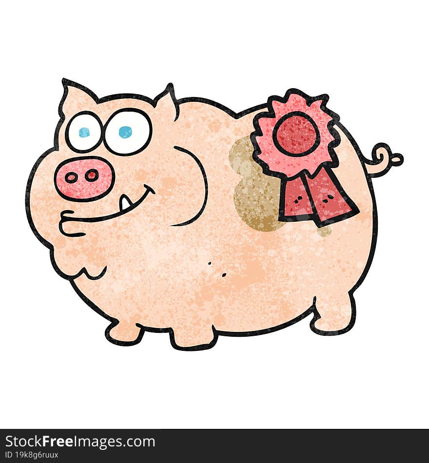 Textured Cartoon Prize Winning Pig