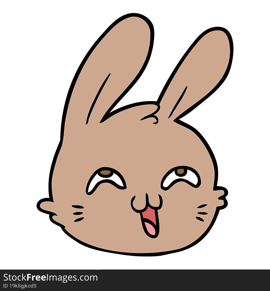 cartoon happy rabbit face. cartoon happy rabbit face