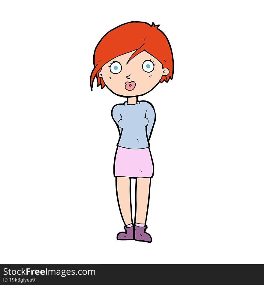 cartoon surprised girl