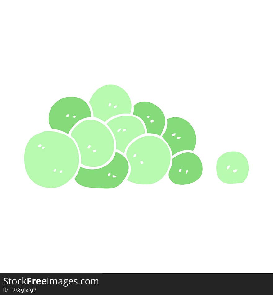 Flat Color Illustration Of A Cartoon Peas