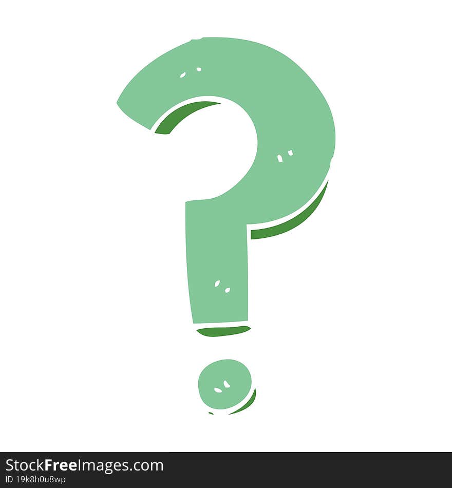 flat color style cartoon question mark